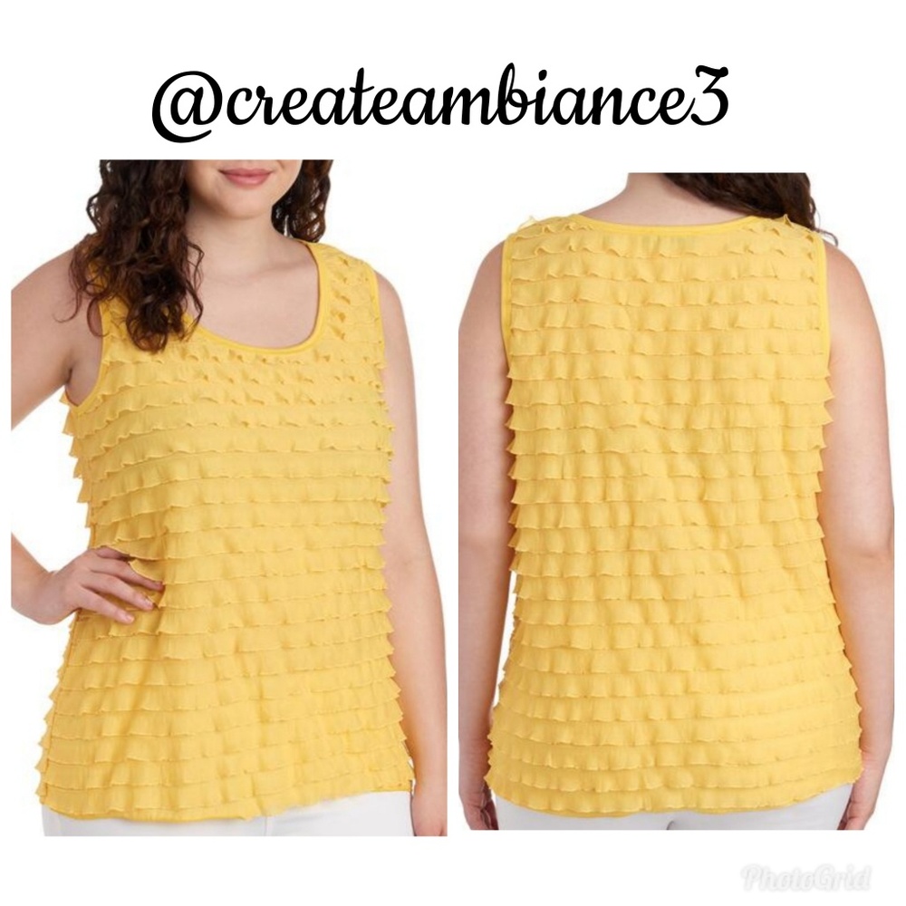 Cascading Ruffle Sleeveless Top